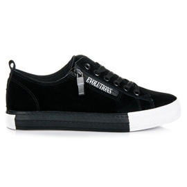 Suede sneakers on the platform black Suede sneakers on the platform black