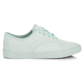 Suede Openwork Sneakers green