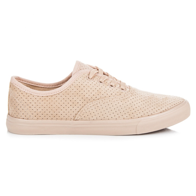 Suede openwork sneakers brown