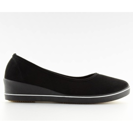 Black wedge ballerinas D73 black