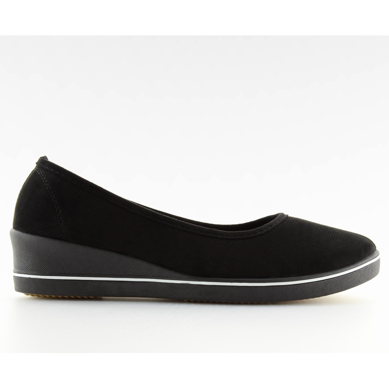 Black wedge ballerinas D73 black