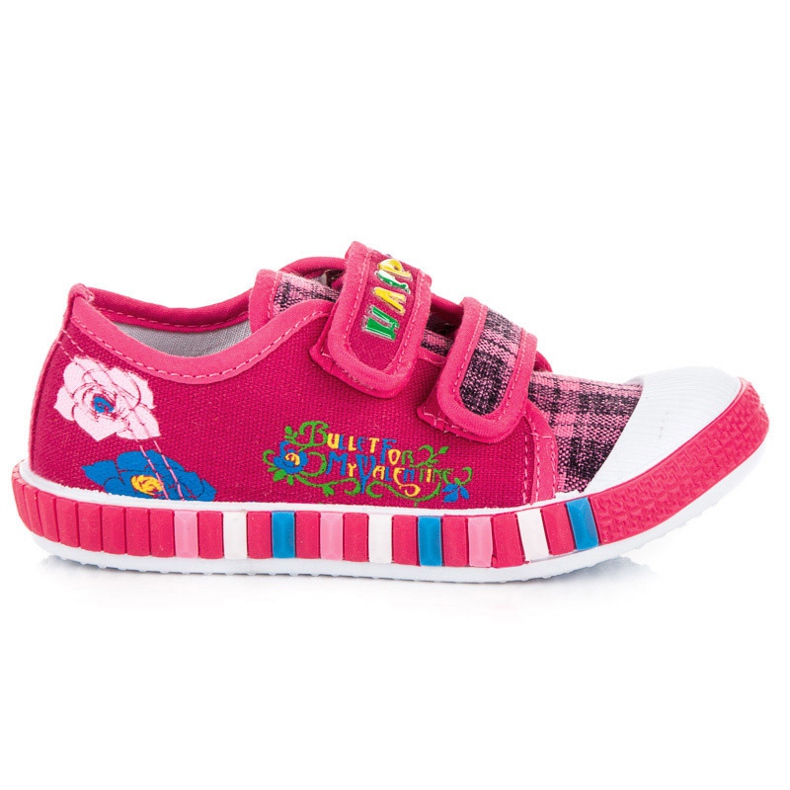 Hasby Girls' checkered sneakers pink