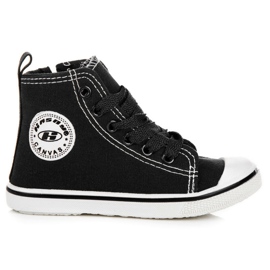 Hasby High Sneakers With A Zipper black Hasby High Sneakers With A Zipper black