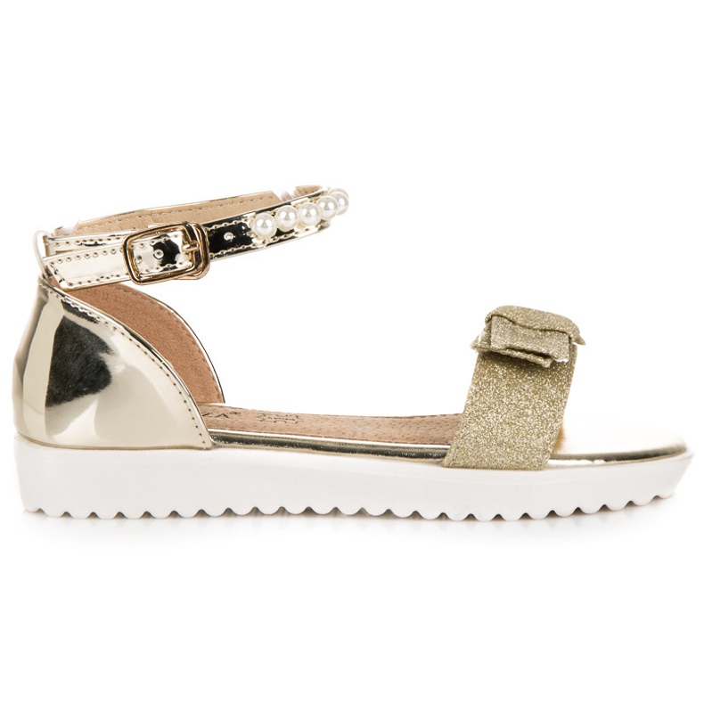Vinceza Golden sandals for the buckle