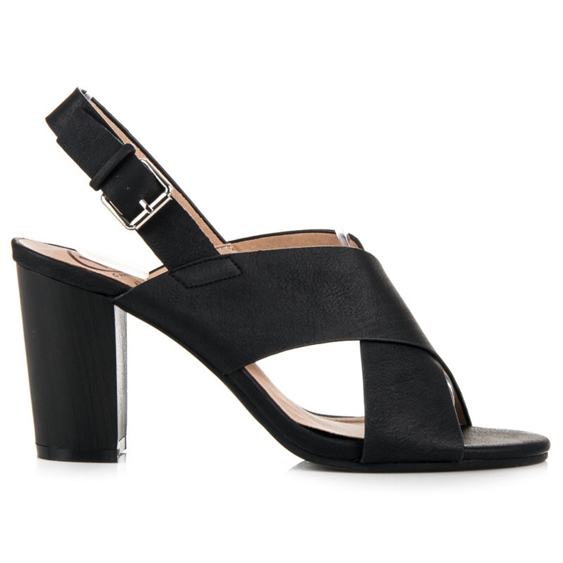 Kylie Black High Heeled Sandals