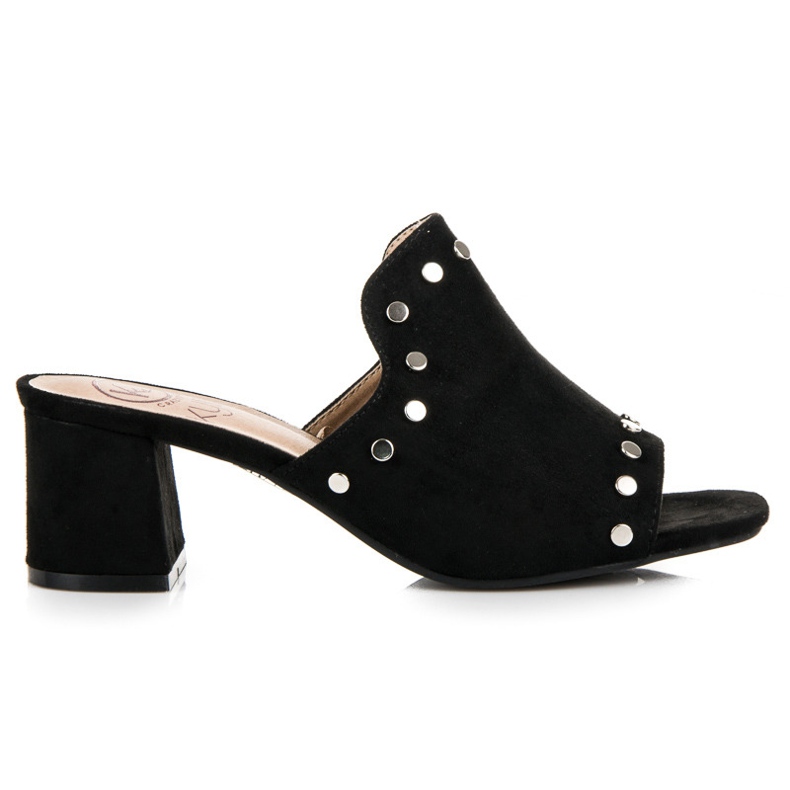 Kylie Suede slippers on the post black