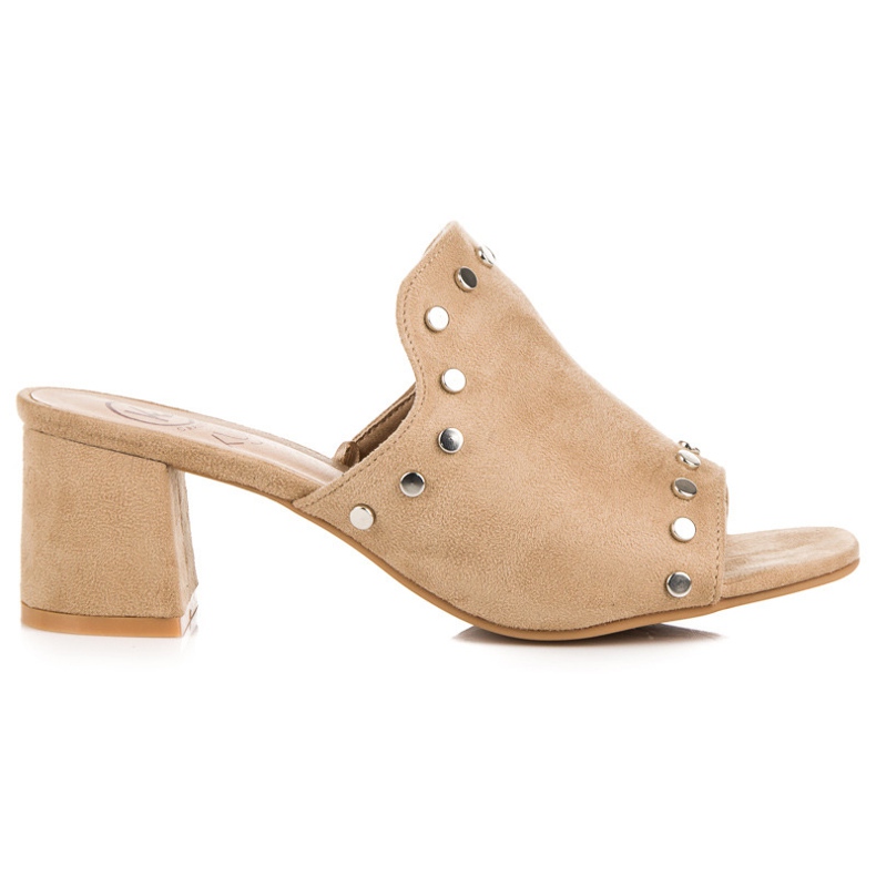 Kylie Suede slippers on the post brown