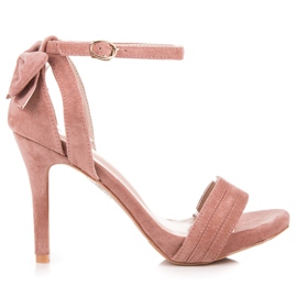 Vinceza Suede Sandals With A Bow pink
