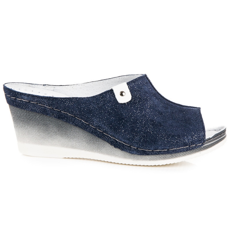 Vinceza Blue wedge slippers