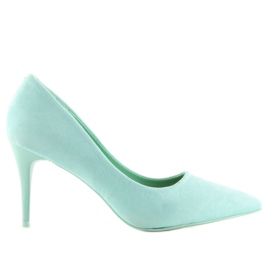Suede high heels Candy Shop aquamarine LEI-90 Green
