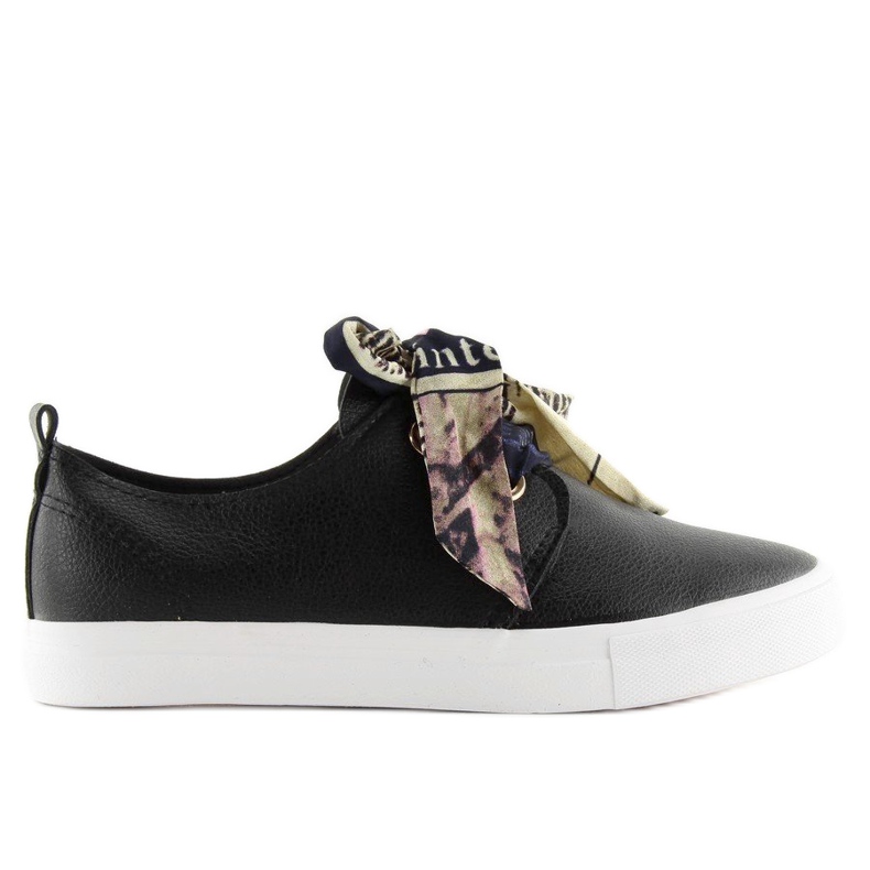 Black XL09P Black sneakers tied with a ribbon