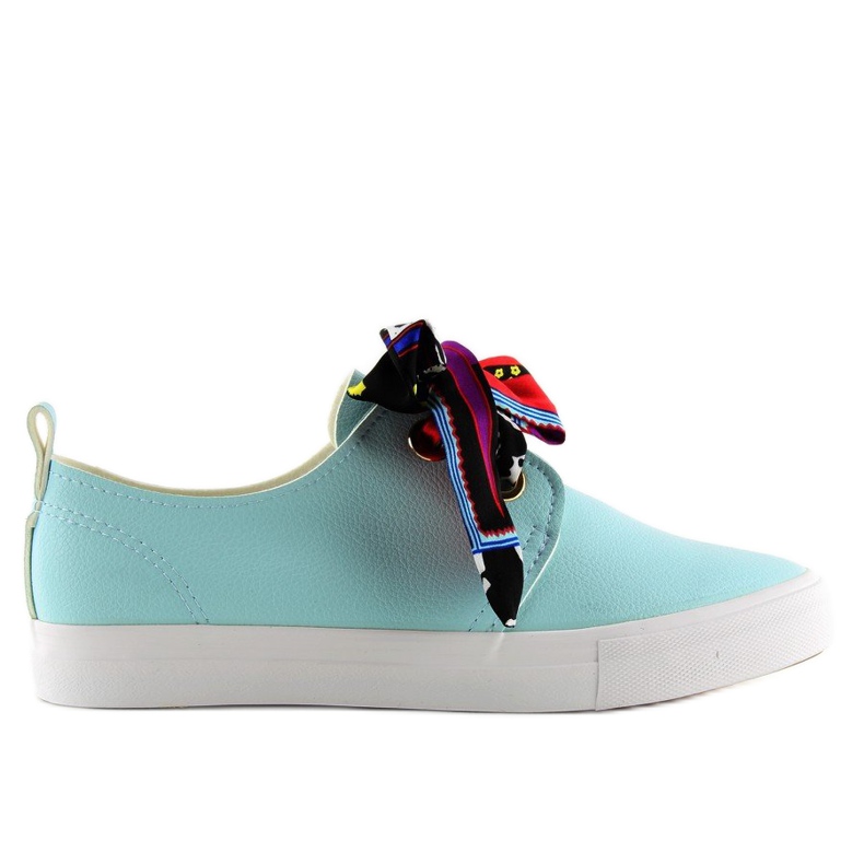 Sneakers laced with a ribbon blue XL09P L.BLUE