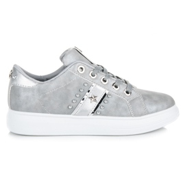Silver tied sneakers grey