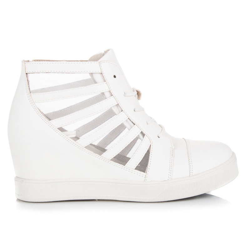 Kylie White wedge sneakers