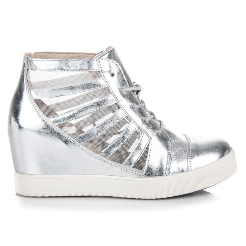 Kylie Silver Wedge Sneakers grey