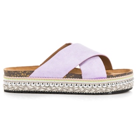 Seastar Suede slippers on the platform purple
