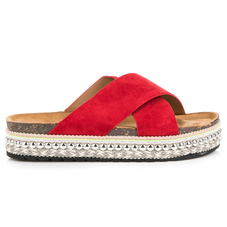 Seastar Suede slippers on the platform red