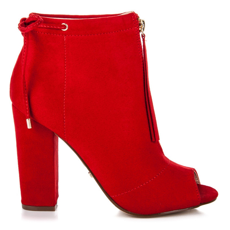Seastar Open toe ankle boots red