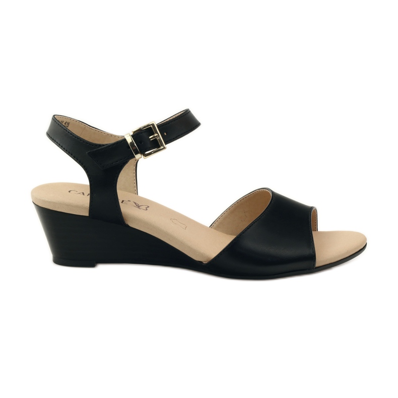 Caprice women's shoes leather sandals 28213 black