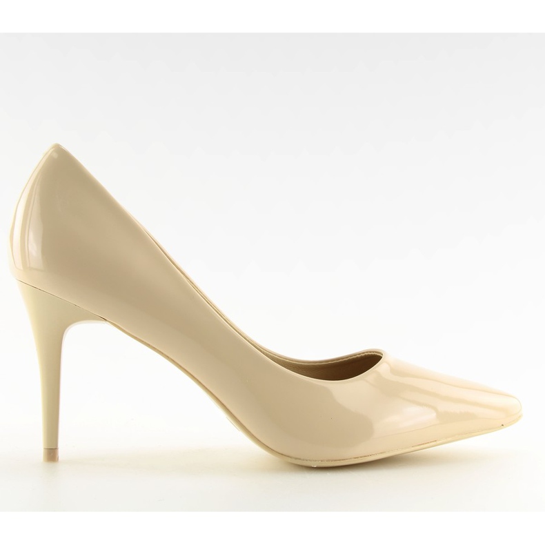 Ladies' beige patent leather pumps LEI-83 Beige