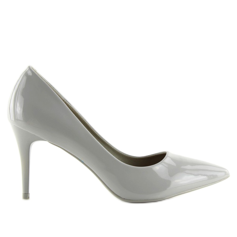 Gray lacquered women's pumps LEI-83 Gray grey