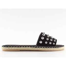 Women's black espadrilles black slippers Women's black espadrilles black slippers
