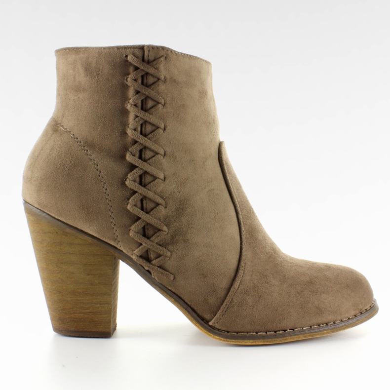 High-heeled cowboy boots 58-386 Taupe brown