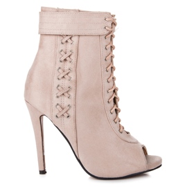 Seastar Tied open toe boots brown