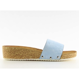 Blue women's slippers CK05P LT.BLUE Blue women's slippers CK05P LT.BLUE