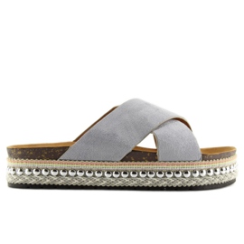 Gray Women's gray slippers CK15P gray grey