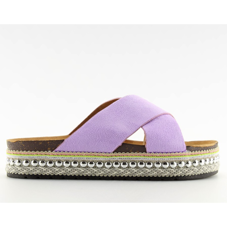 Violet women's slippers CK15P Purple