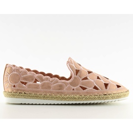 Pink openwork espadrilles for women LT86 Champagne