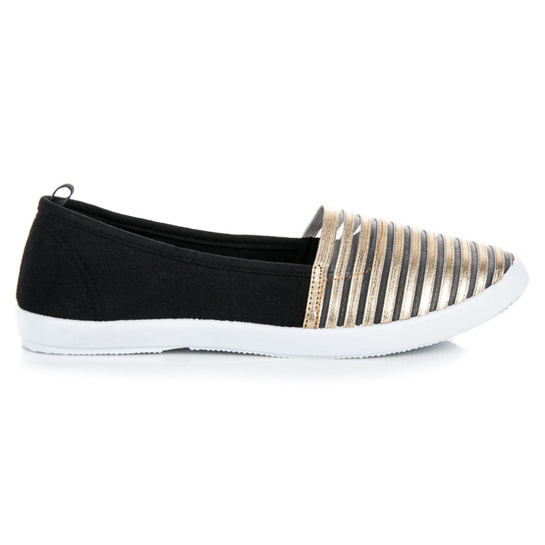 Mckeylor Black and gold slip on sneakers yellow Mckeylor Black and gold slip on sneakers yellow
