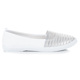 Mckeylor White and Silver Slip On Sneakers