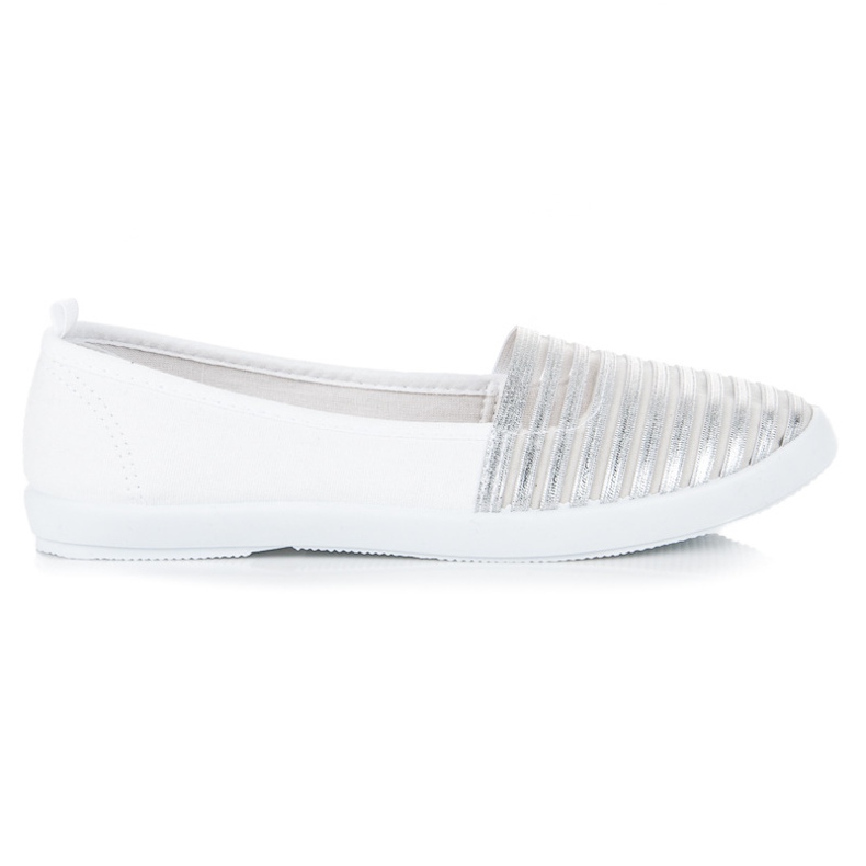 Mckeylor White and Silver Slip On Sneakers