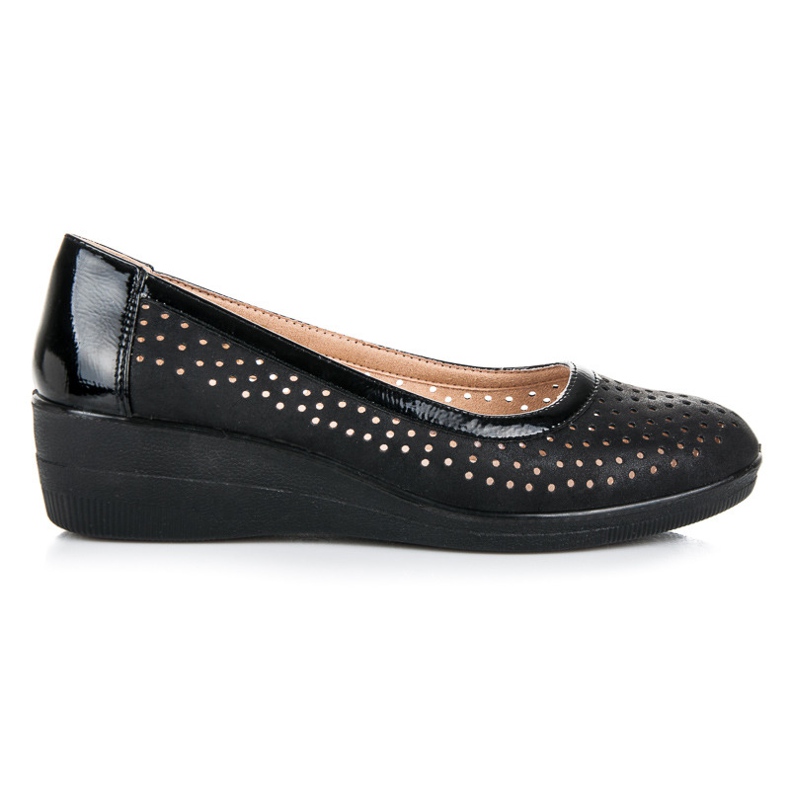 Kylie Openwork ballerinas on a wedge black