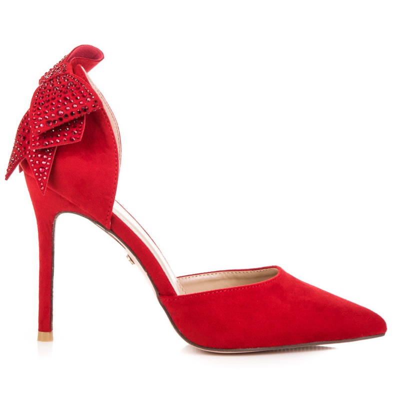 Seastar Suede heels with a bow red