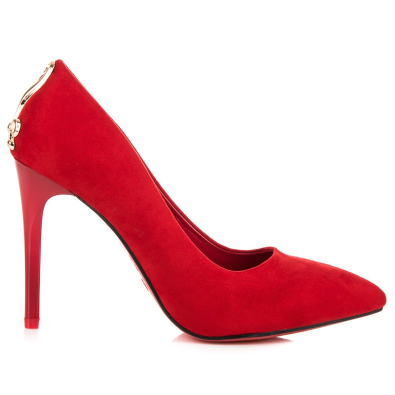 Seastar Suede heels with an ornament red