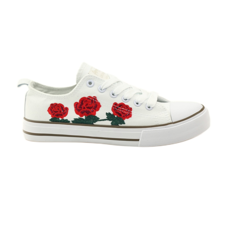 American Club Sneakers with embroidered roses American 17035 white