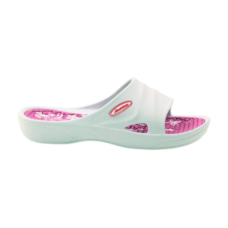 American Club American white foam slippers for the pool pink