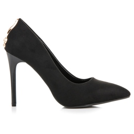Seastar Suede Heels With Ornament black