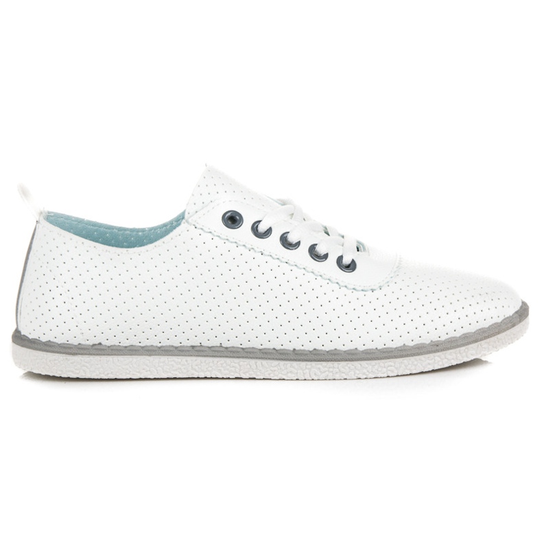 Spring sneakers with a binding white