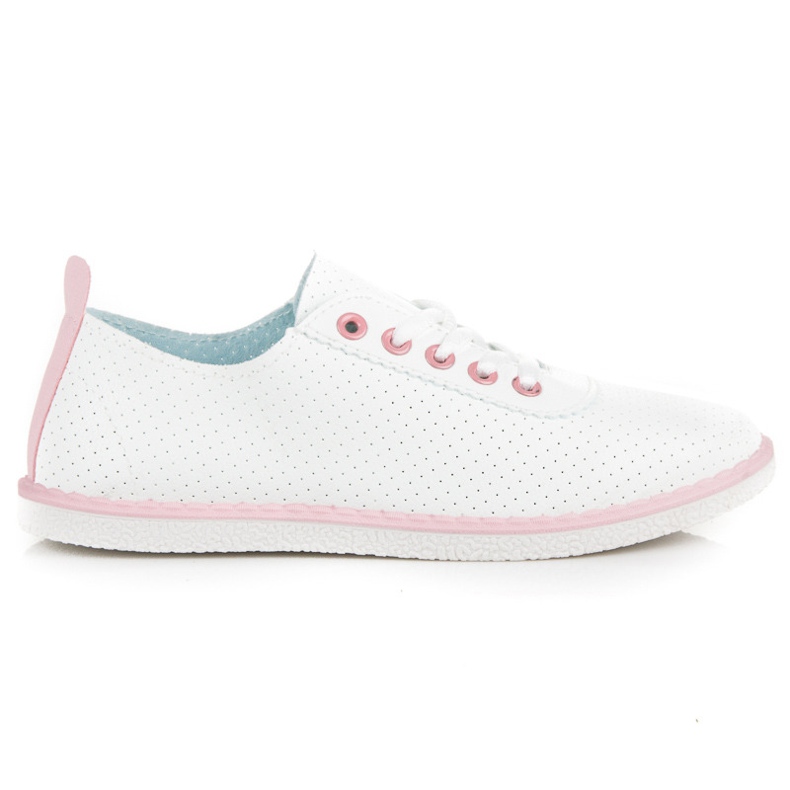 Spring sneakers with a binding white