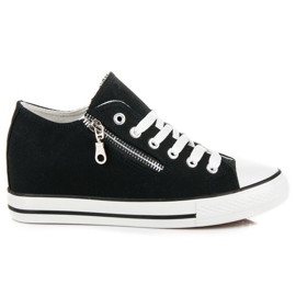 Kayla Tied wedge sneakers black