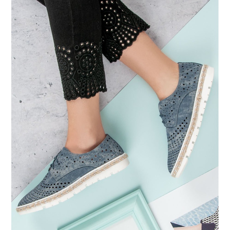 Kylie Openwork shoes Espadrilles blue