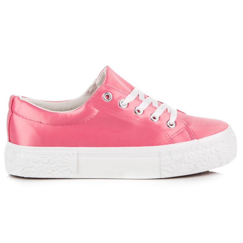 Kylie Satin Sneakers On The Platform pink