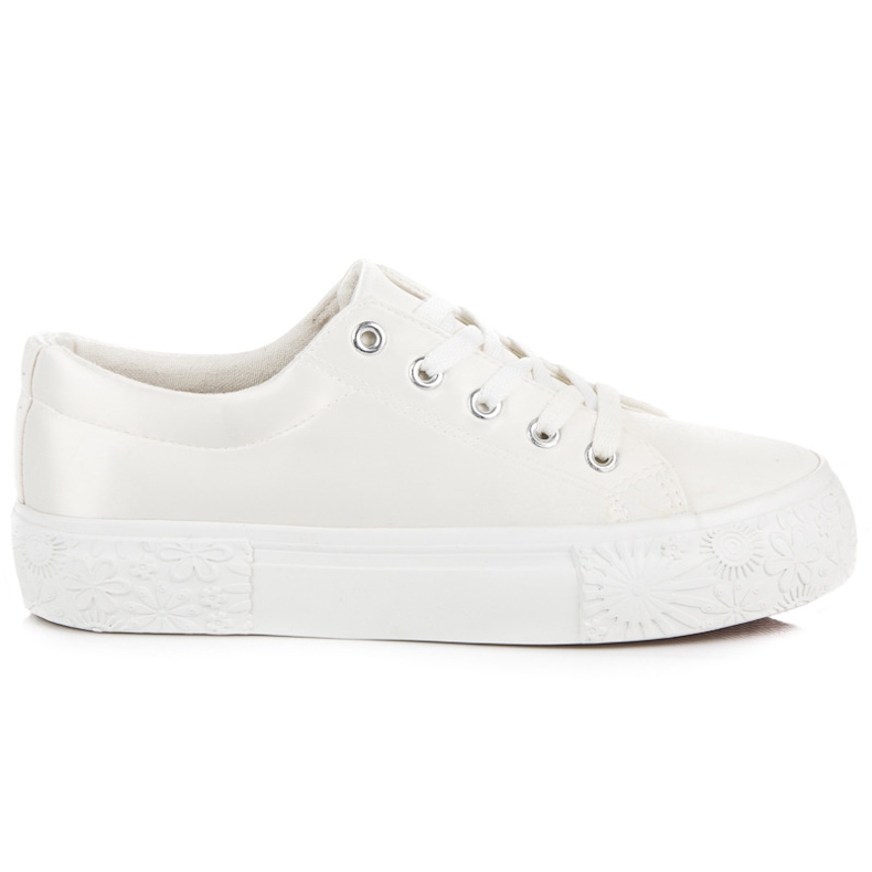 Kylie Satin Sneakers On The Platform white