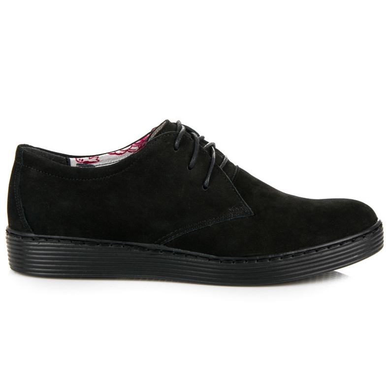 Vinceza Leather sports shoes black
