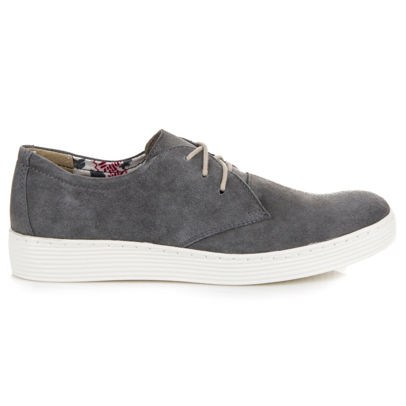 Vinceza Leather sports shoes grey