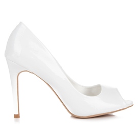 Comer Patent leather open toe pumps white Comer Patent leather open toe pumps white
